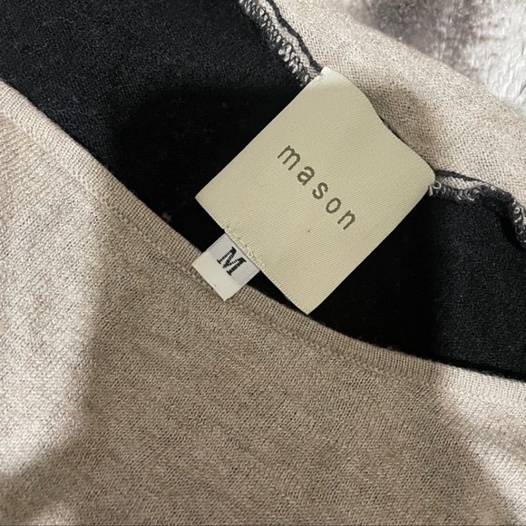 MASON Cashmere / silk black and beige light sweater SO SOFT! - Picture 6 of 7